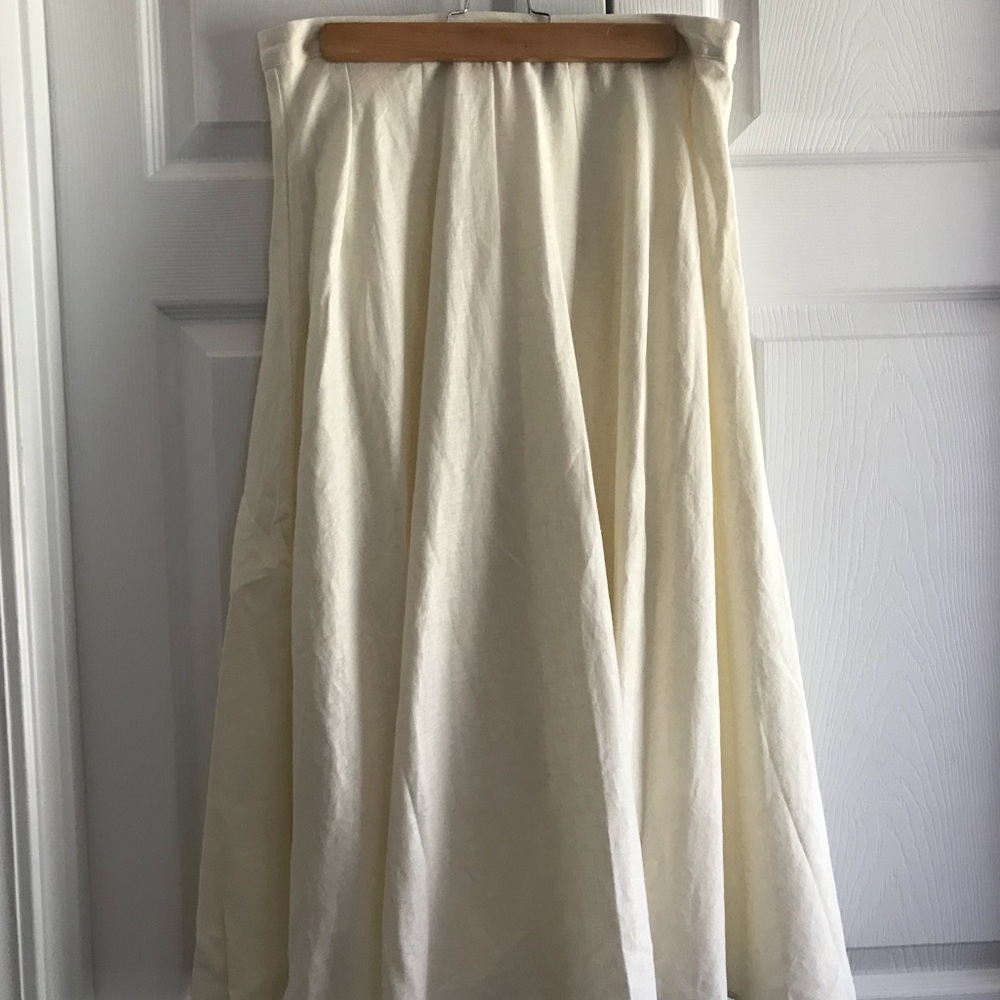 Who what wear linen cream aline skirt